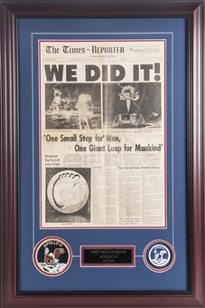 1969 Original "The Times" Newspaper From 7/21/1969 Moon Landing "WE DID IT!" In Framed Display